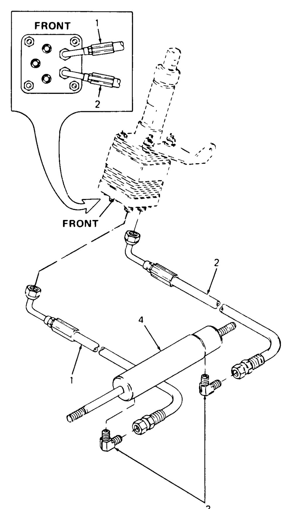Power Steering Cylinder And Hydraulic Lines Diagram and Parts List for 2284 864501-899000-145734100-146734100-14A734100 Cub Cadet Lawn Tractor